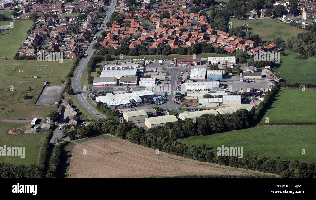 Vue aérienne depuis le sud d'un domaine industriel à Astley Way, Swillington, Leeds LS26 Banque D'Images