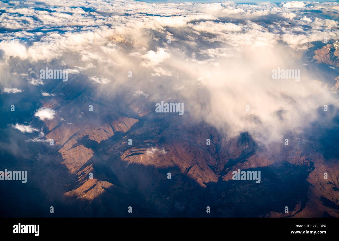 Vue aérienne des Andes au Pérou Banque D'Images