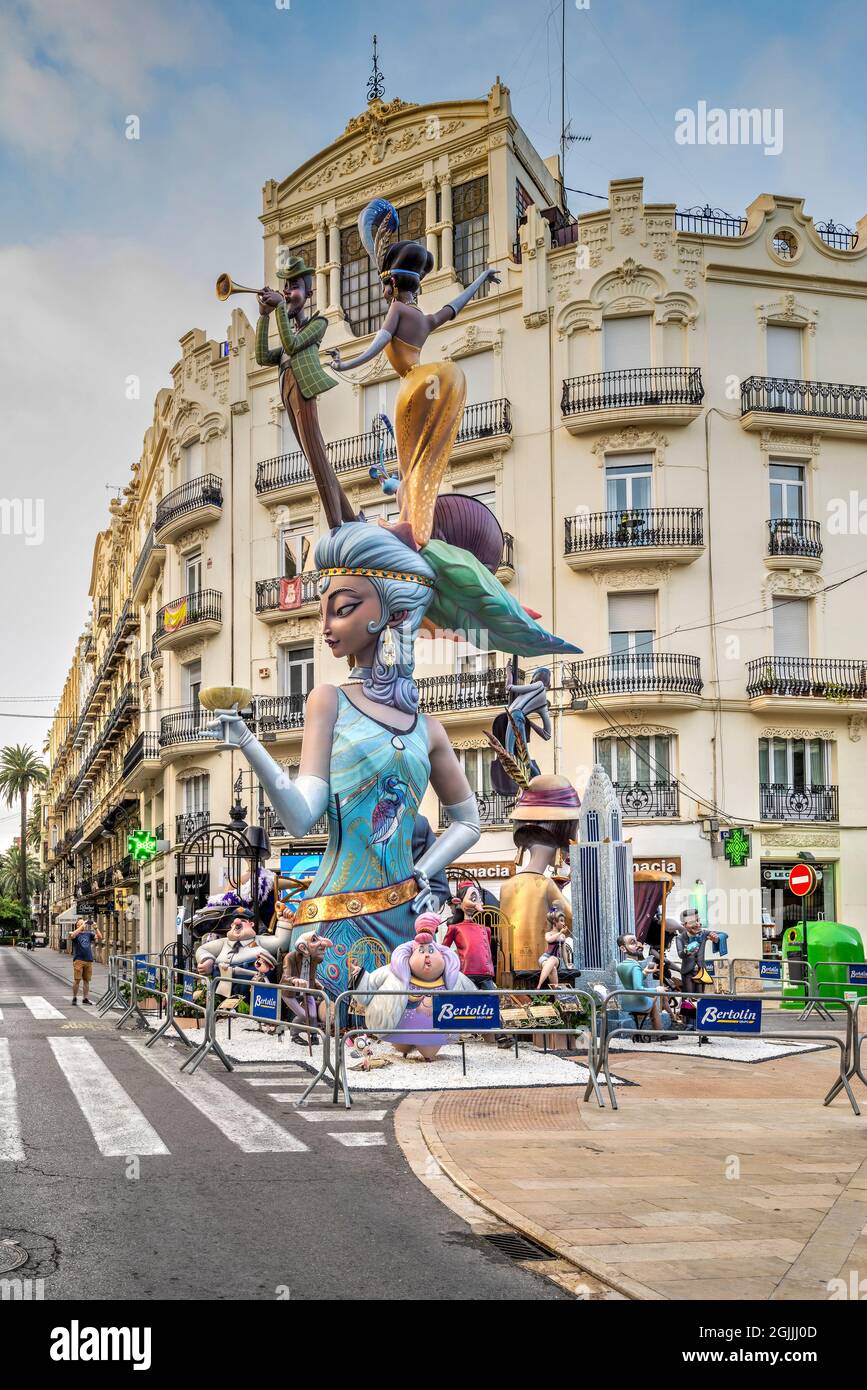 Sculpture de Falla, Valence, Communauté Valencienne, Espagne Banque D'Images