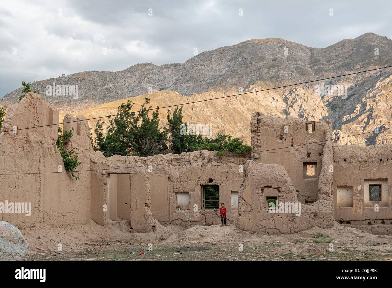 Maison en ruines en Afghanistan, dans la vallée de Panjshir Banque D'Images