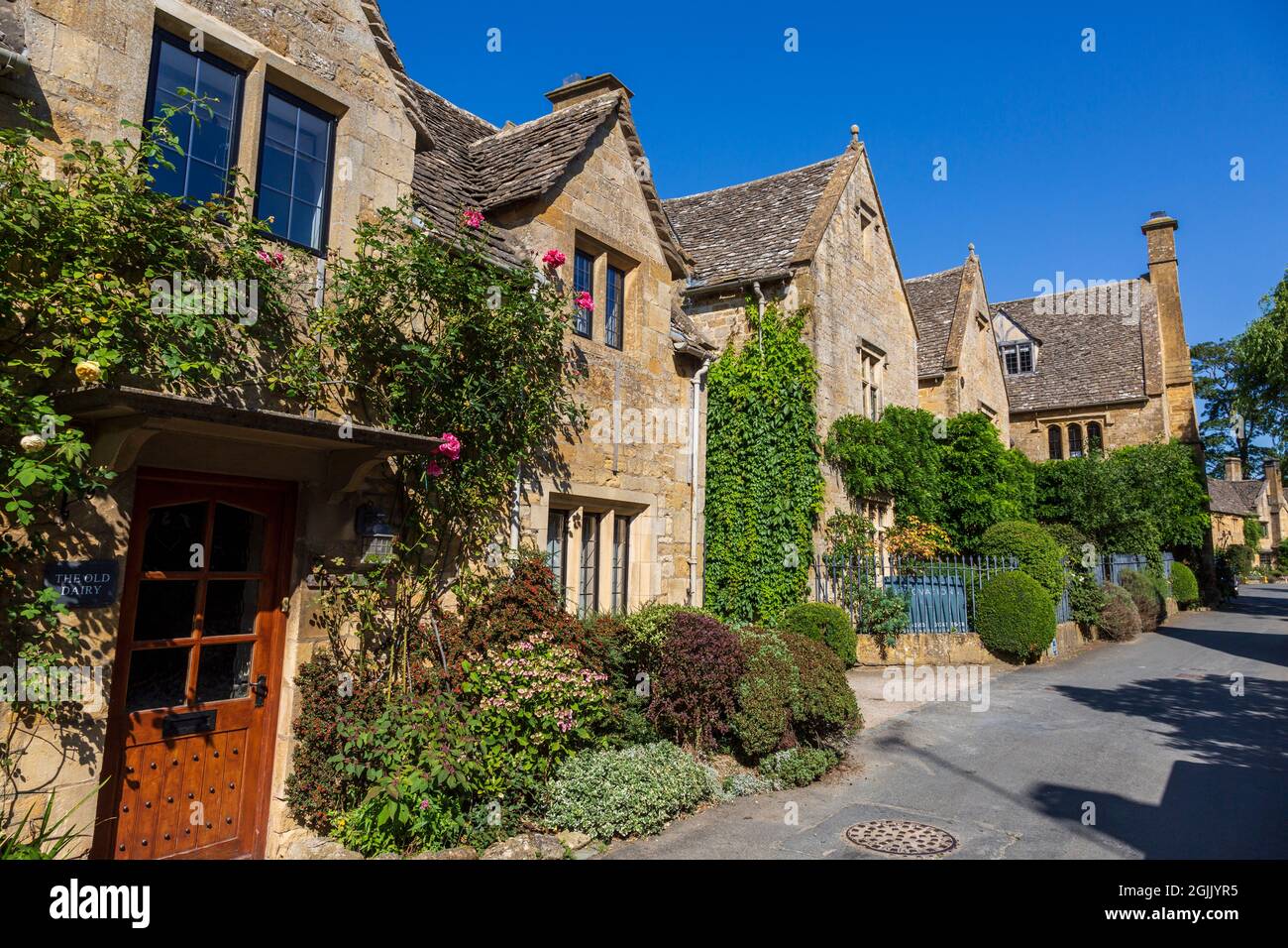 Cotswold Stone cottages dans le village de Stanton, Gloucestershire, Angleterre Banque D'Images