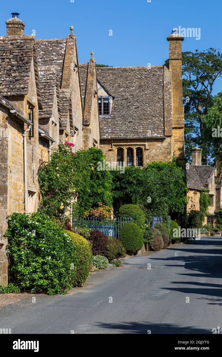 Cotswold Stone cottages dans le village de Stanton, Gloucestershire, Angleterre Banque D'Images