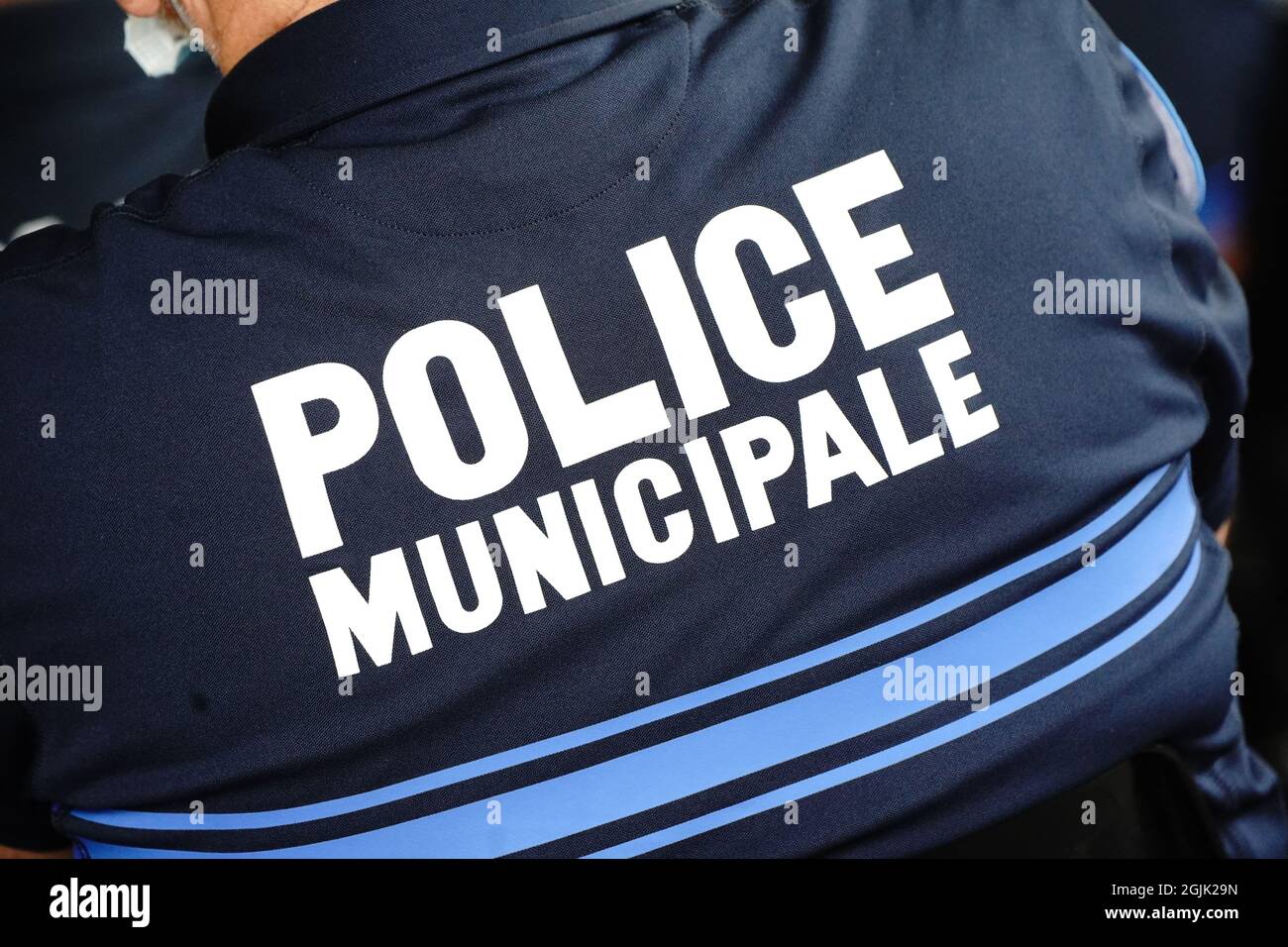 Europe. France. Var. Police municipale en uniforme Banque D'Images