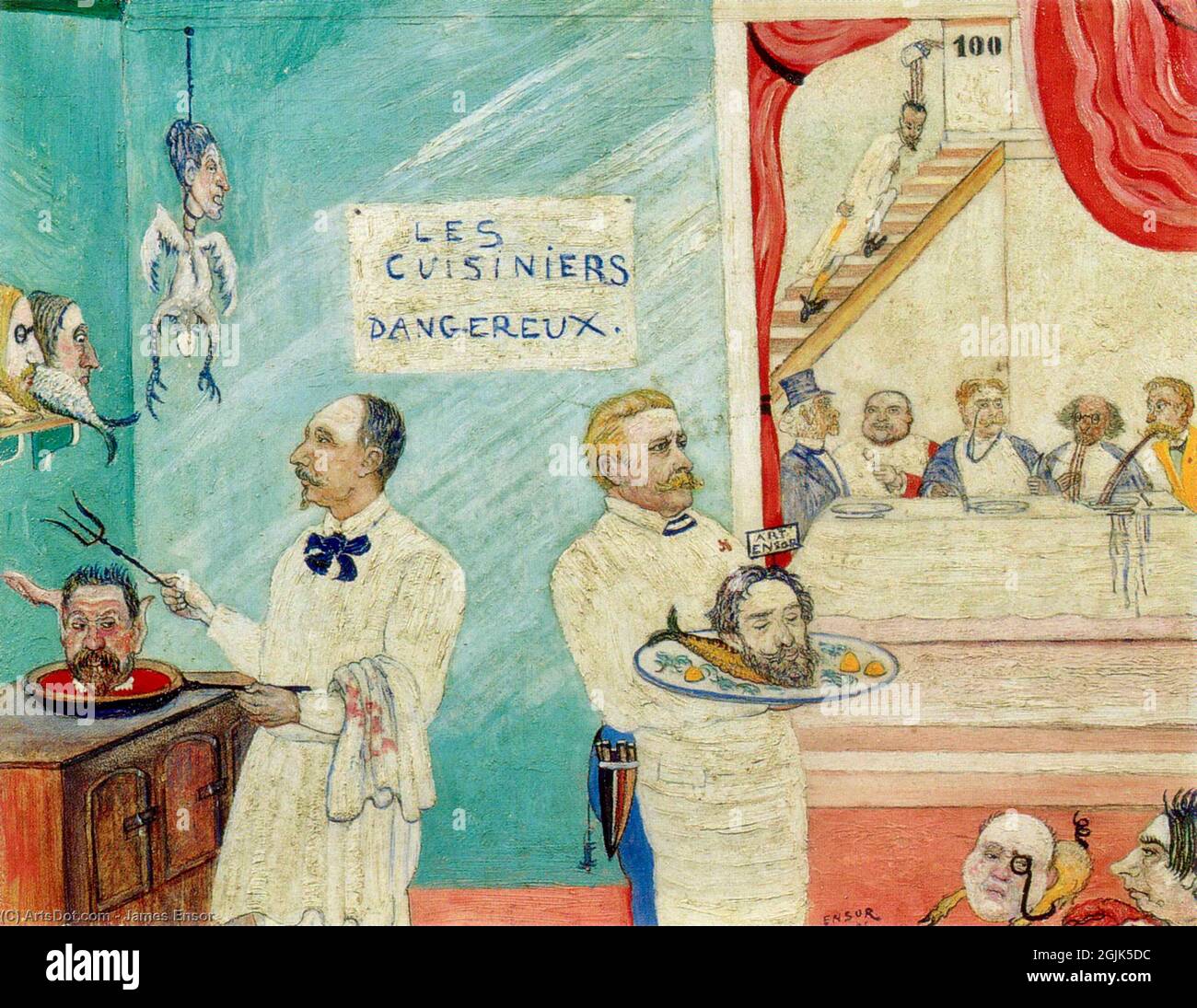 Œuvres de James Ensor - les dangereux Cooks - 1896 Banque D'Images