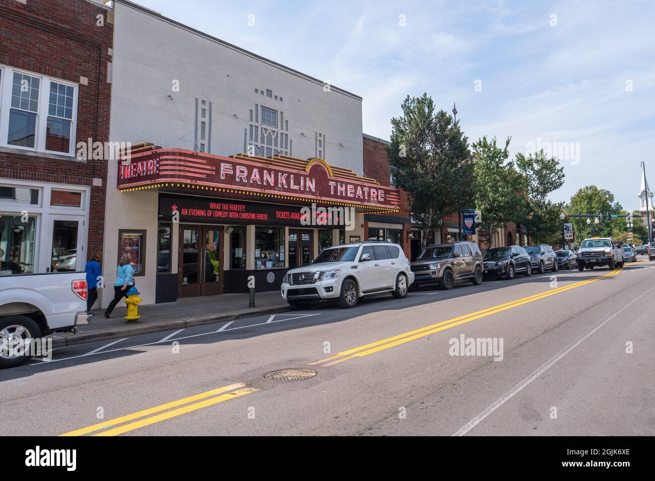 FRANKLIN, TN, États-Unis - 3 SEPTEMBRE 2021 : devant du théâtre historique Franklin dans le centre-ville de Franklin Banque D'Images