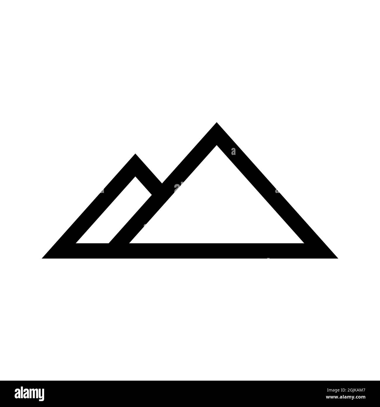 Icône Contour. Emblème de pyramide, clipart vectoriel Illustration de Vecteur