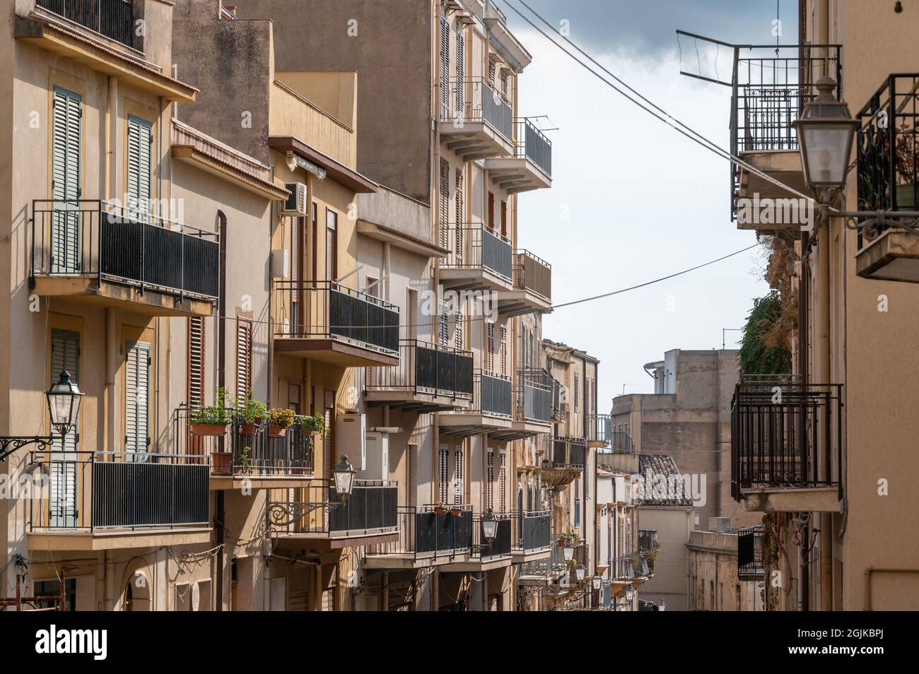 Corso Umberto I., Sambuca di Sicilia, Sicile, Italie Banque D'Images