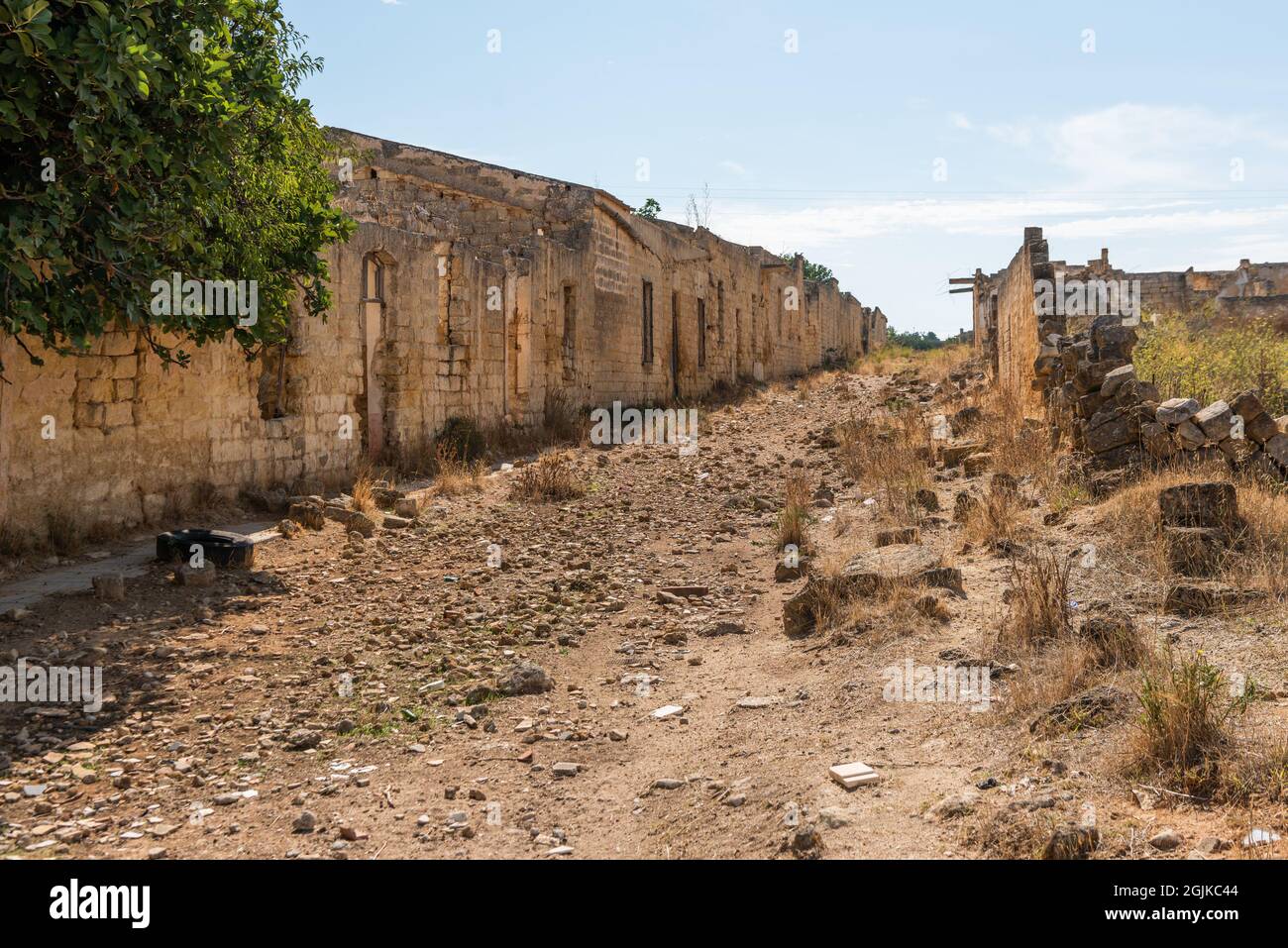 Vestiges du tremblement de terre de 1968 à Montevago, Sicile, Italie Banque D'Images