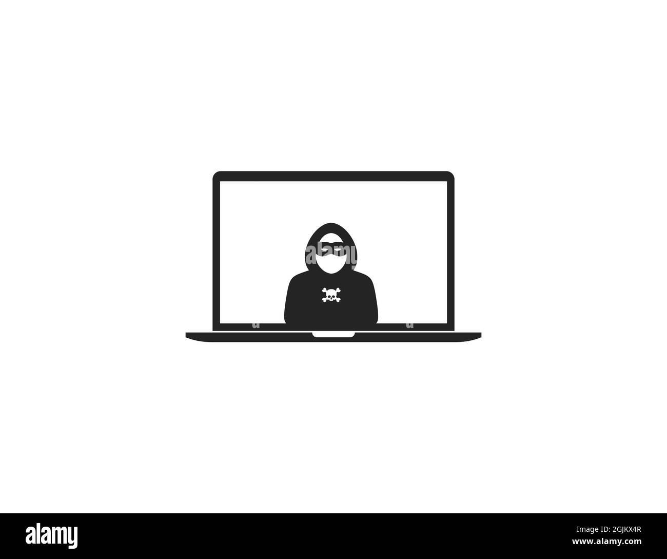 Icône criminel, voleur, Internet. Illustration vectorielle. conception plate. Illustration de Vecteur