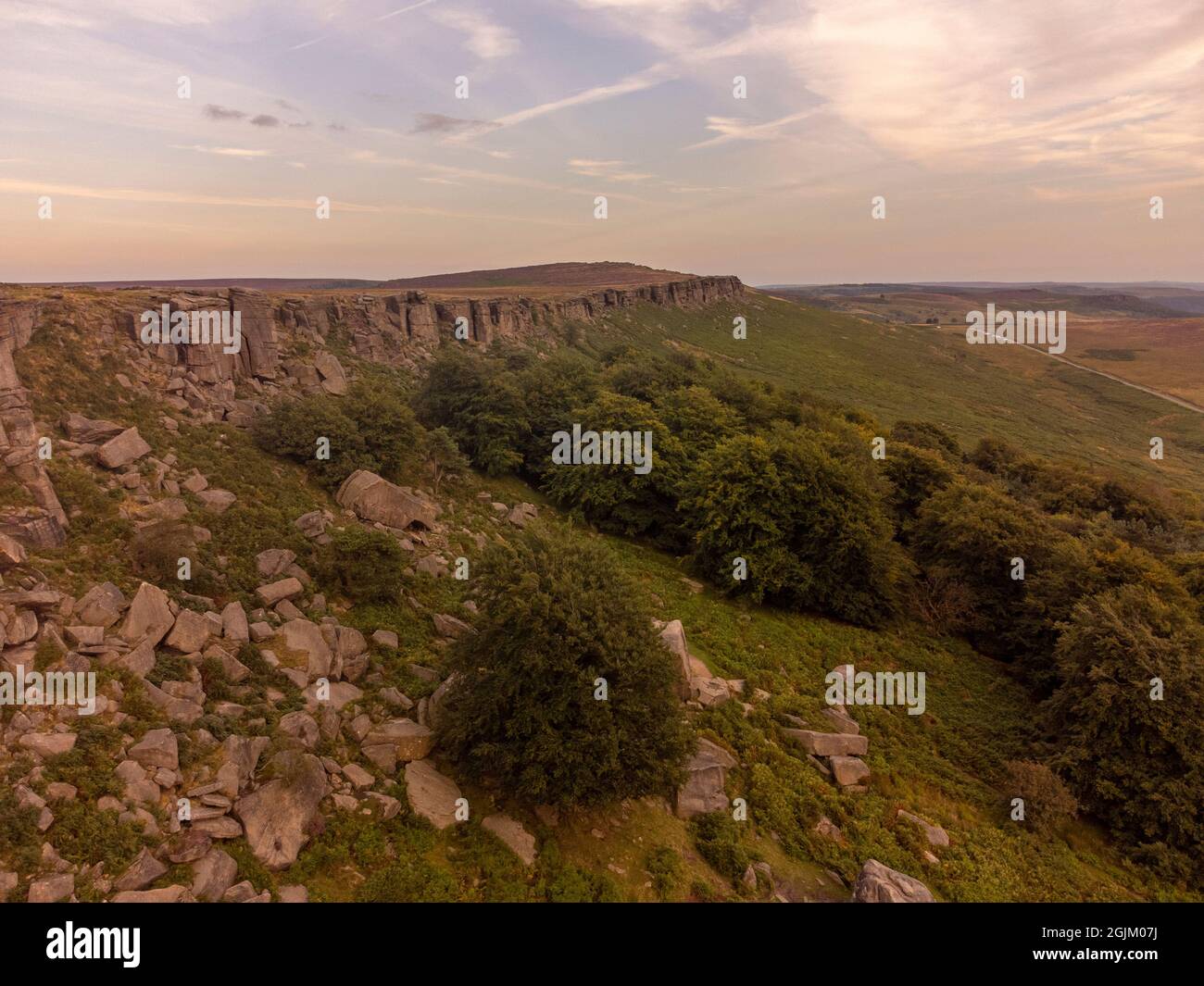 Stanage Edge, près de Sheffield, parc national de Peak District Banque D'Images