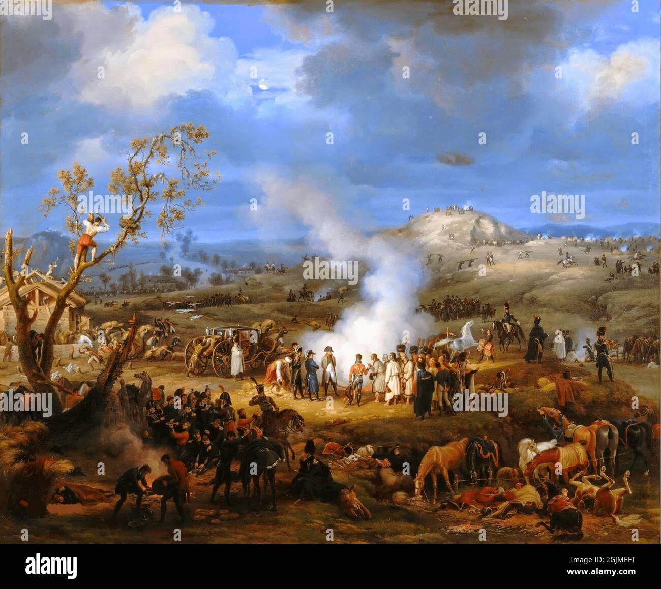 La Grande Armée à leur bivouac avant la bataille d'Austerlitz en 1805 Banque D'Images