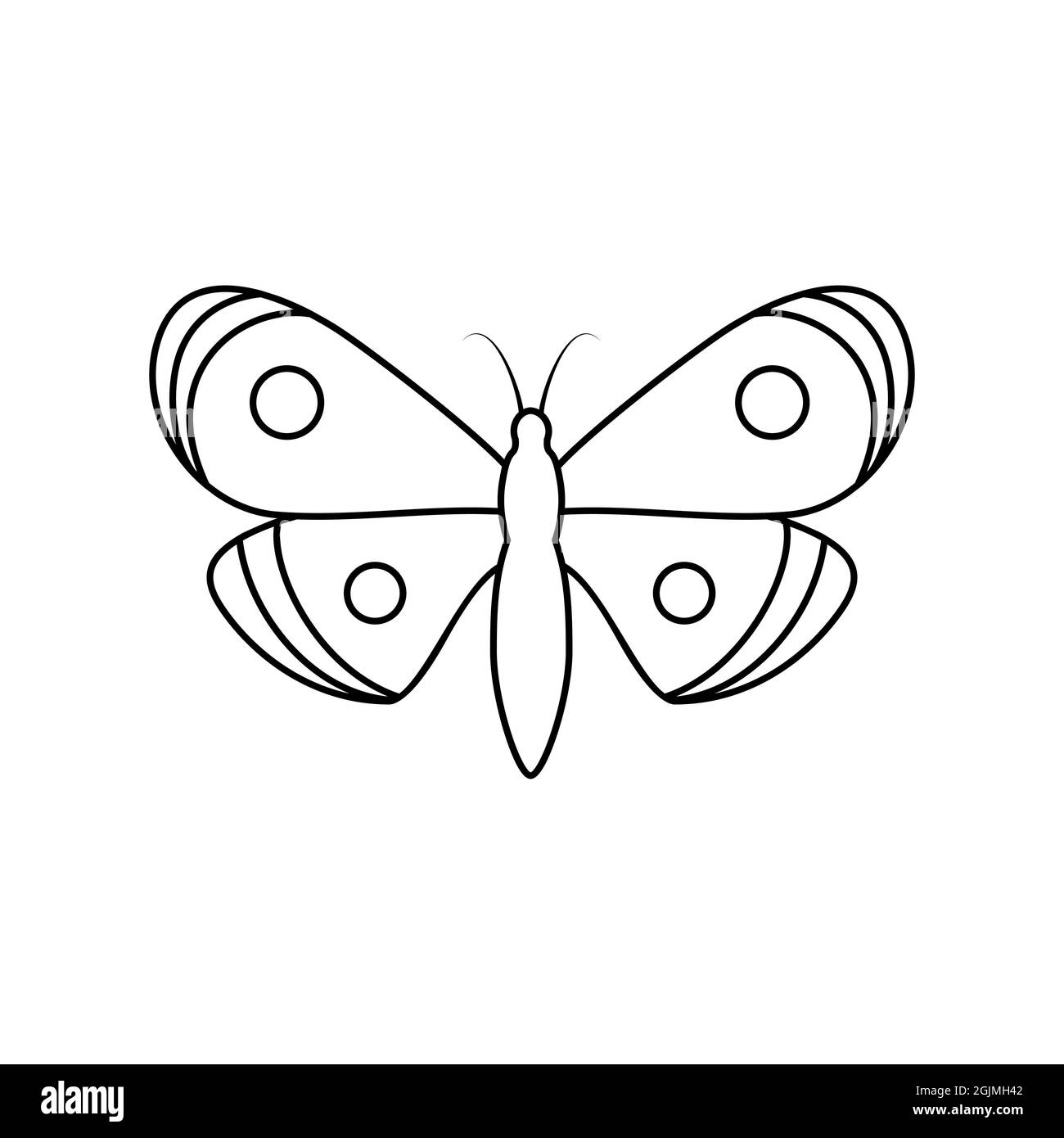 Icône papillon en style art de ligne Illustration de Vecteur