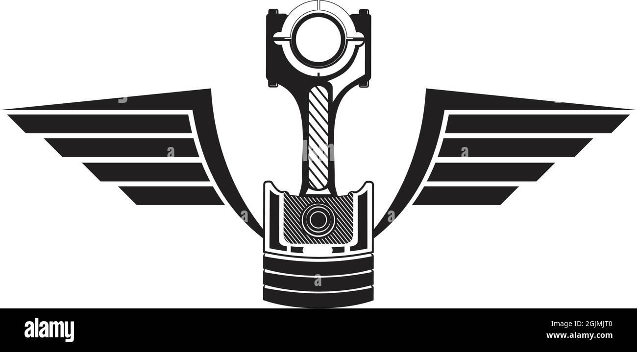 Modèle vectoriel d'inspiration pour le logo de l'icône de piston Illustration de Vecteur