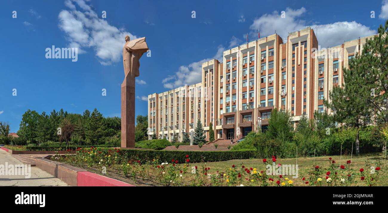 Tiraspol, Moldova 06.09.2021. Conseil suprême de la Pridnestrovskaia Moldavskaia Respublika à Tiraspol, Transnistrie ou Moldova Banque D'Images