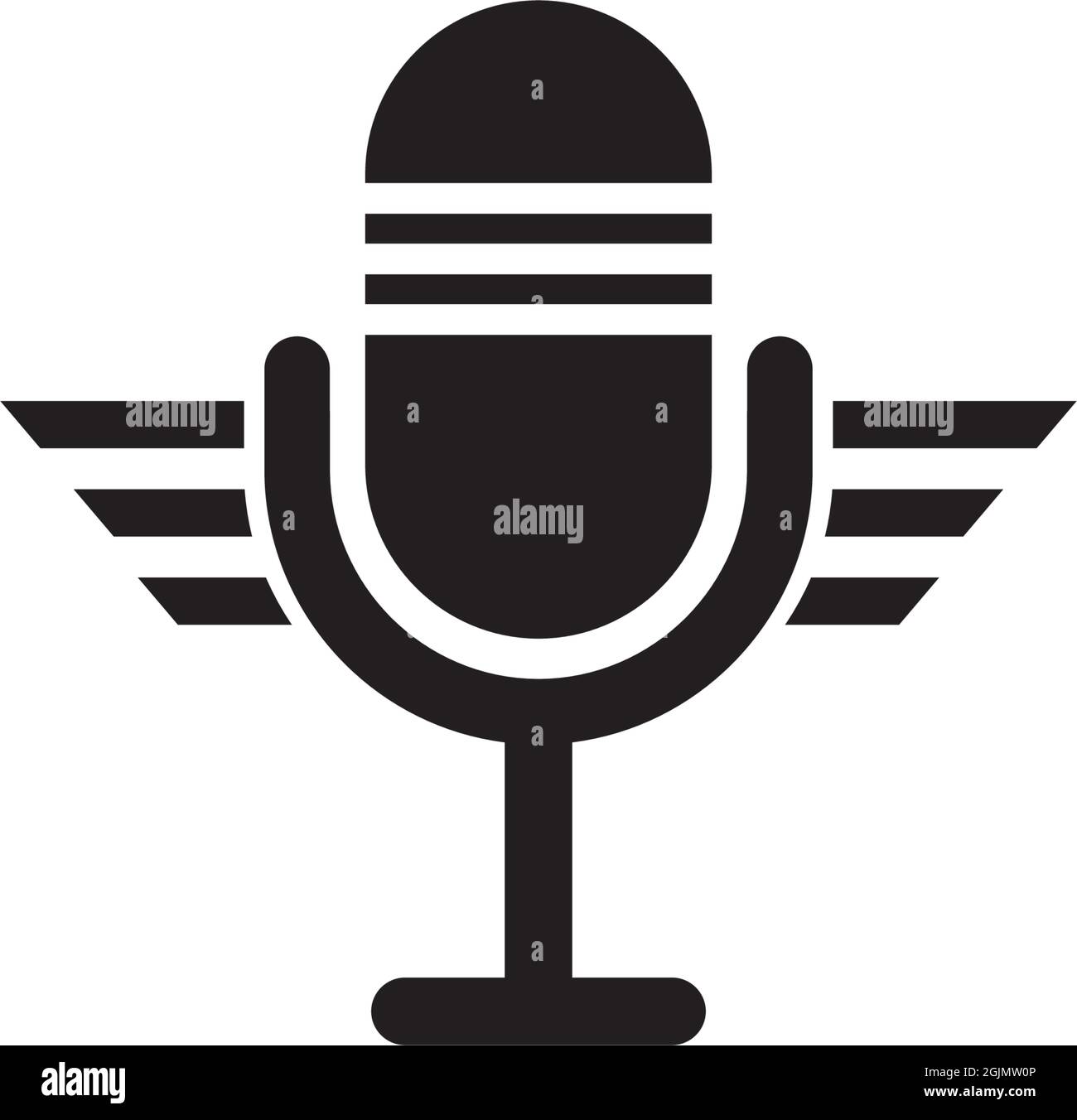 Modèle d'illustration vecteur inspiration pour le design du logo d'icône de microphone Illustration de Vecteur