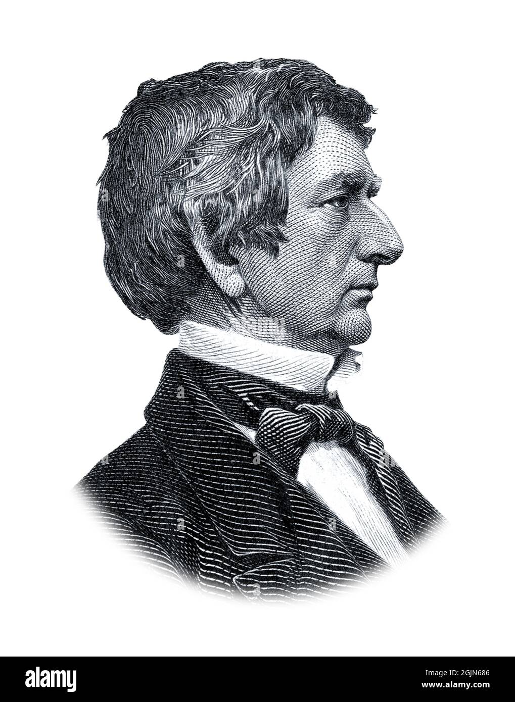 Portrait de William Henry Seward isolé sur fond blanc Banque D'Images