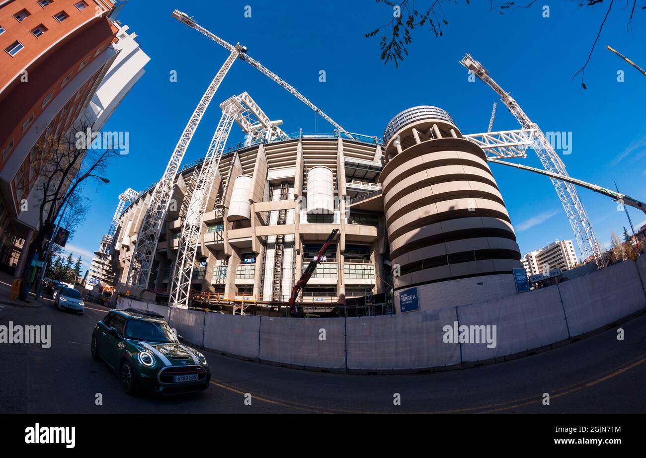 Estadio Santiago Bernabéu en obras. Madrid. Espagne Banque D'Images