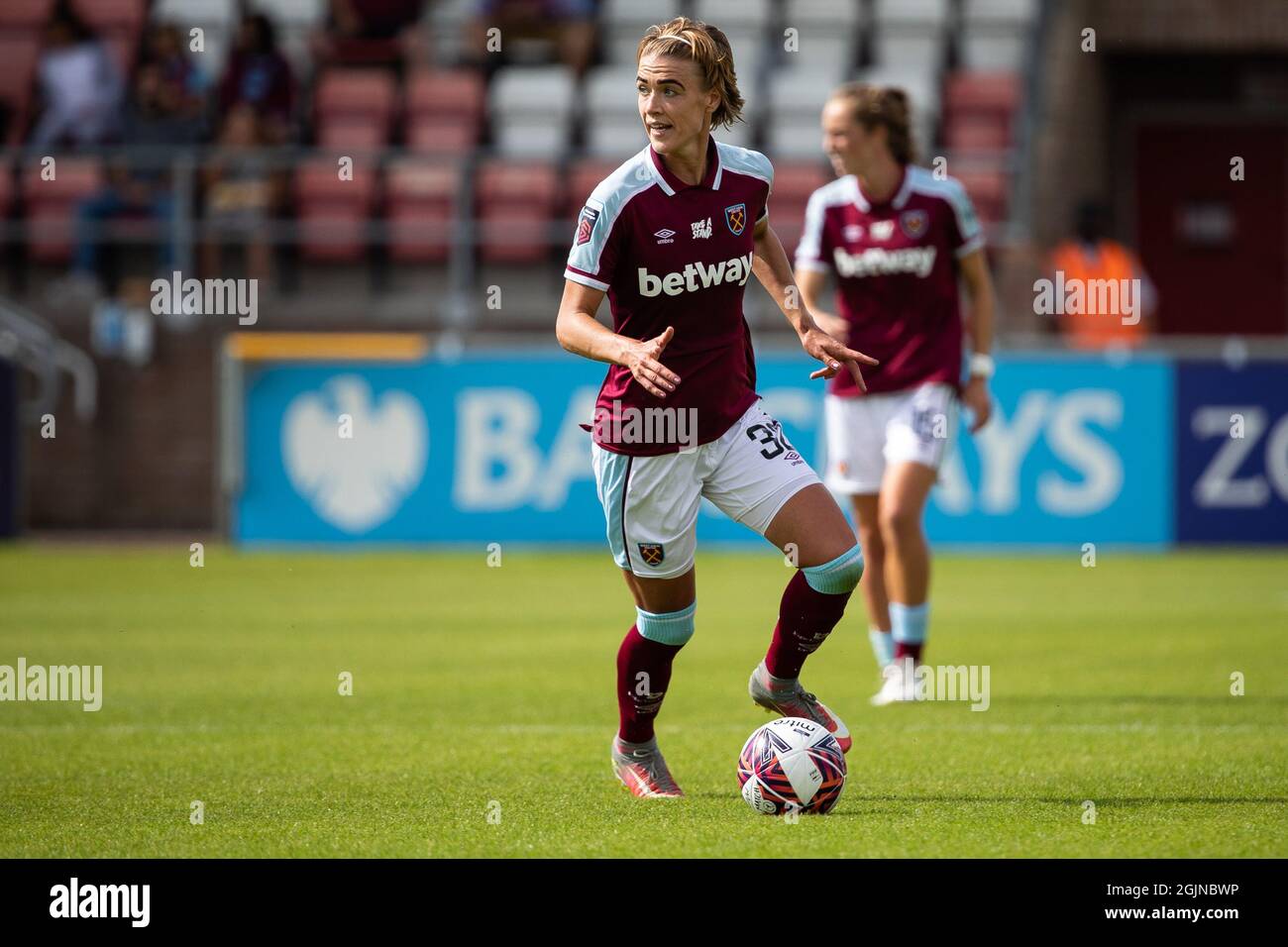 Londres, Royaume-Uni. 11 septembre 2021. Dagný Brynjarsdóttir de West Ham. Barclays FA femmes Super League West Ham vs Aston Villa. Crédit : Liam Asman/Alay Live News Banque D'Images