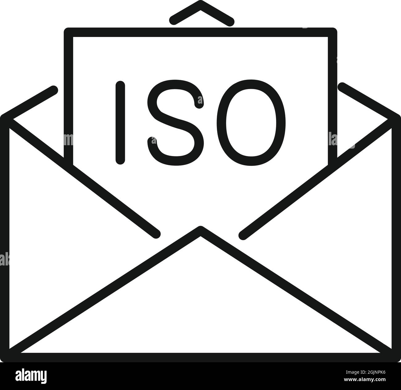 Vecteur de contour d'icône standard ISO. Politique de qualité Illustration de Vecteur