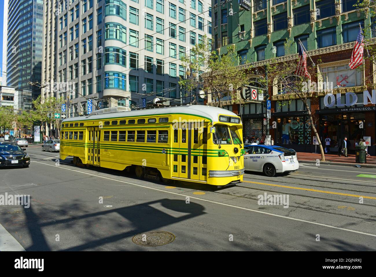 F Line Antique Pcc Tramway No 1057 Cincinnati Ohio Sur Market Street A Stockton Street Ville De San Francisco Californie Ca Etats Unis Photo Stock Alamy
