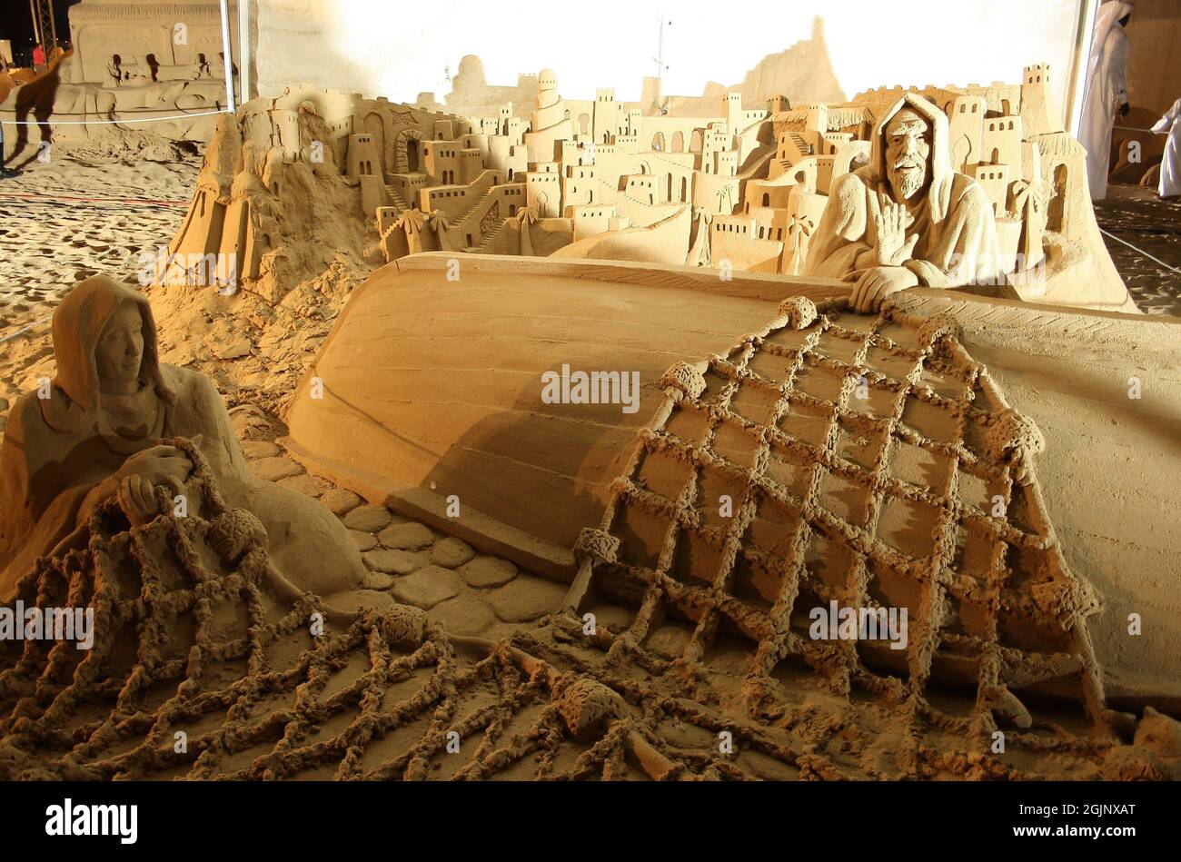 Sculpture de sable de Doha Qatar Banque D'Images