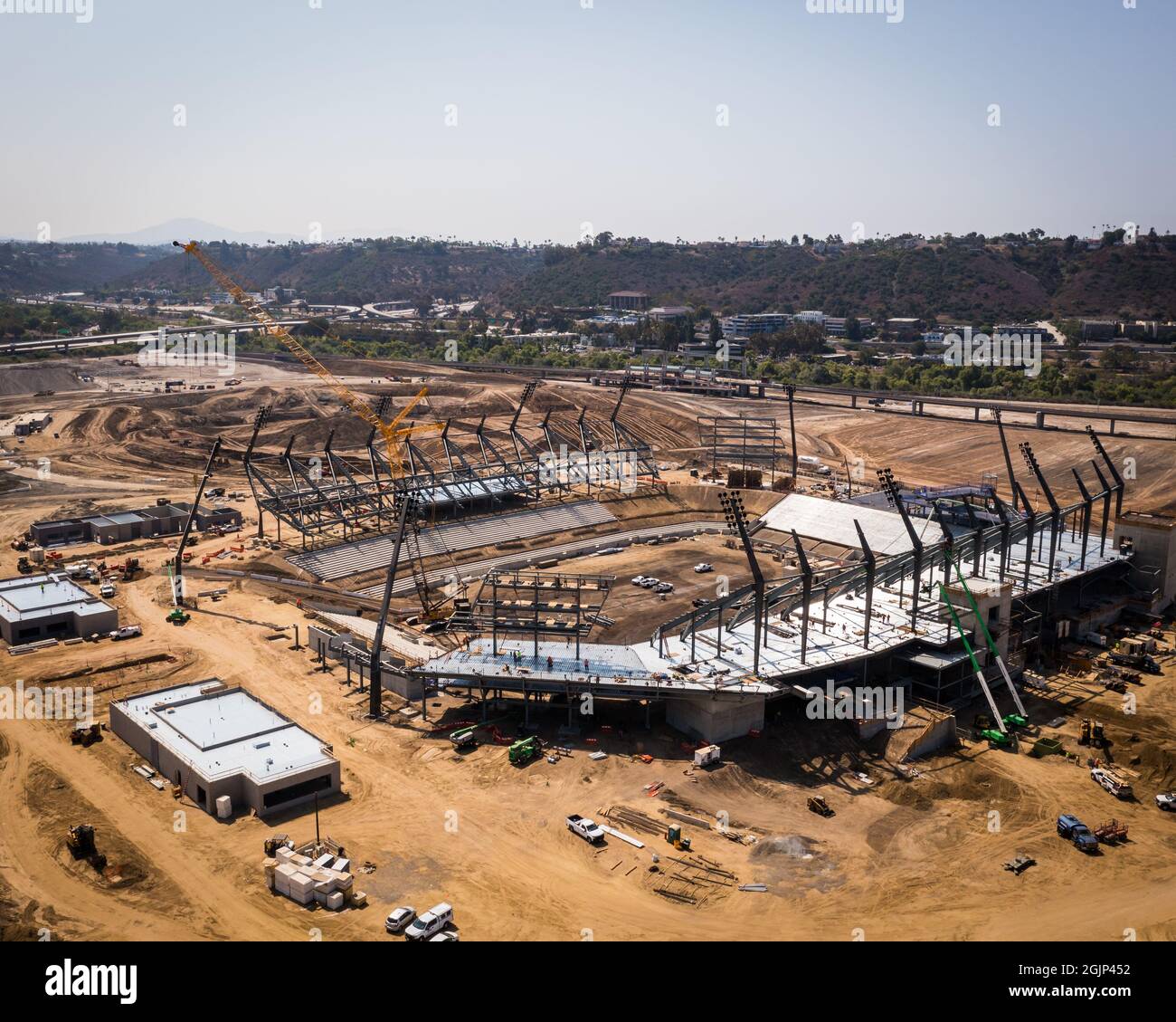 Nouveau site de construction de stade à Mission Valley, San Diego, Californie. Banque D'Images