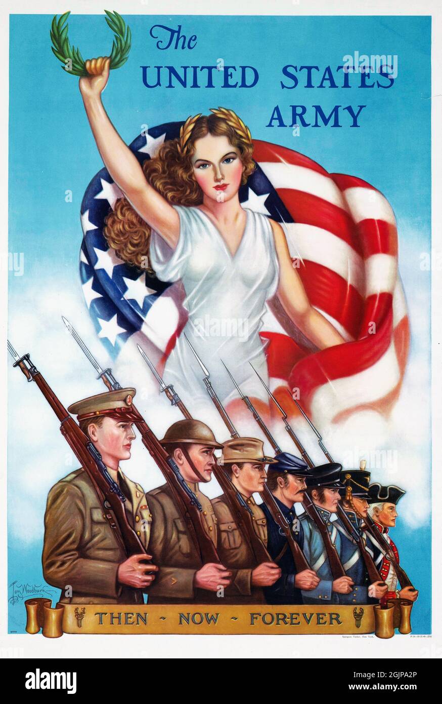 Affiche « The United States Army - Then, Now, Forever » Banque D'Images