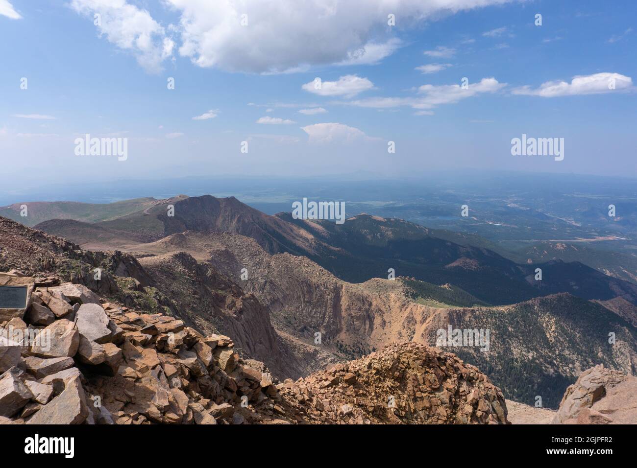 Vue depuis le sommet de Pikes, près de Colorado Springs Banque D'Images