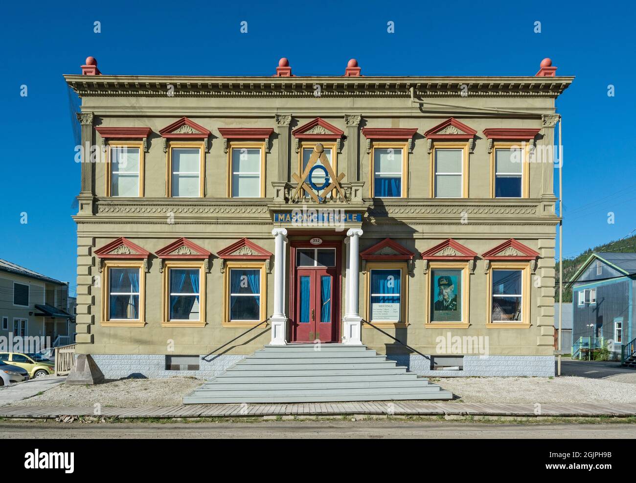 Canada, territoire du Yukon, Dawson City, Temple maçonnique, salle de Freemasons Construit en 1903 Banque D'Images