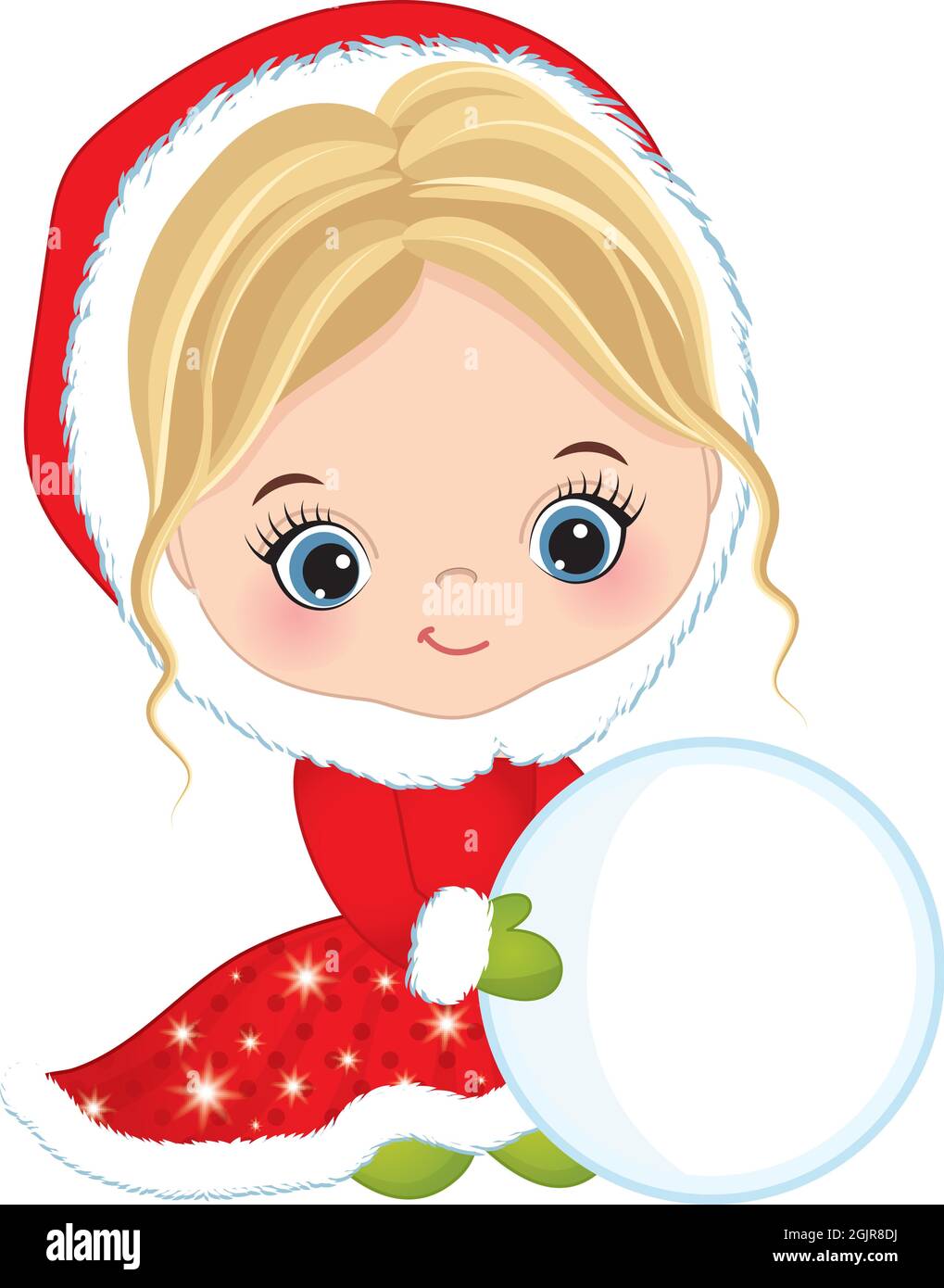 Jolie petite fille portant un manteau d'hiver rouge faisant du bonhomme de  neige.Vector Christmas Cute Girl avec Snowball Image Vectorielle Stock -  Alamy