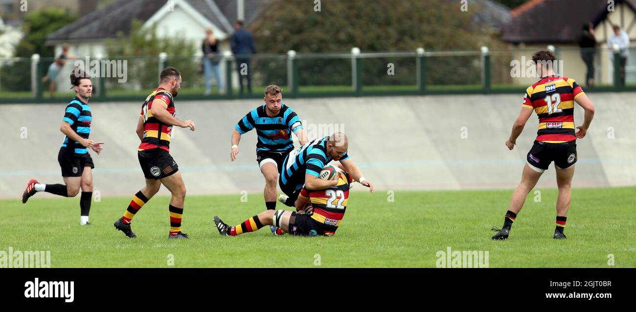 Carmarthen Quins et Cardiff RFC Banque D'Images