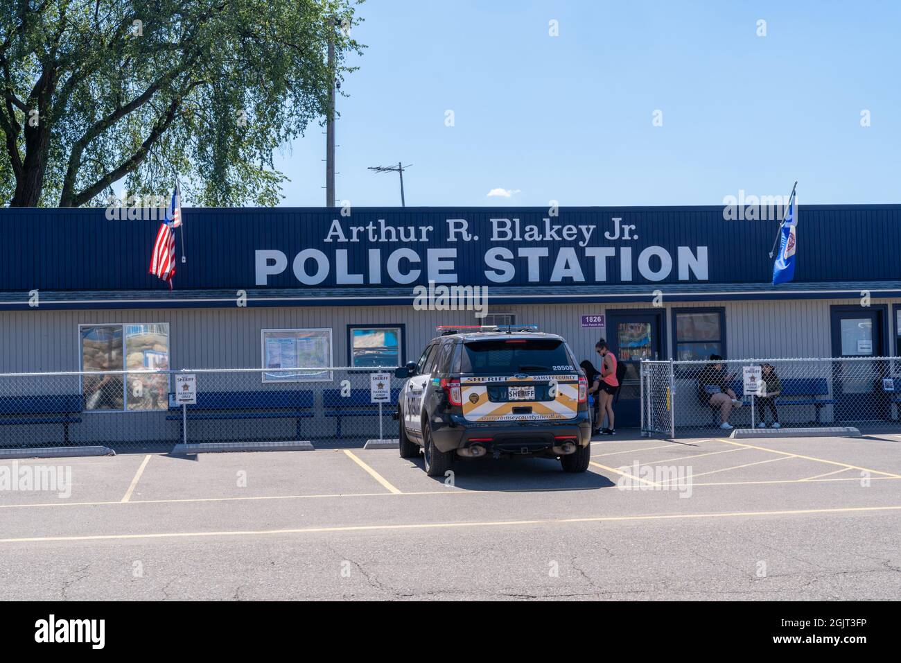 Falcon Heights, Minnesota - 30 août 2021 : le poste de police Arthur R Blakey Jr aide à prévenir et à résoudre les crimes à la foire de l'État du Minnesota Banque D'Images