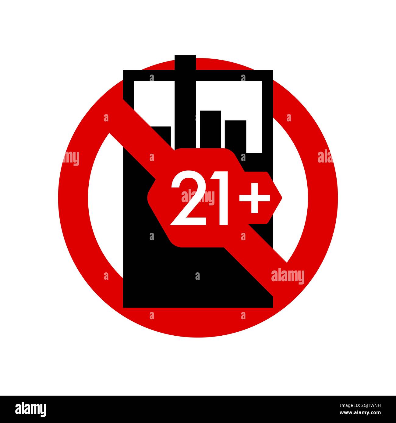 Panneau d'interdiction du tabac 21 plus l'âge. Aucun symbole, ne pas signer, symbole de barre oblique inverse circulaire, non, symbole interdit, ne le faites pas symbole isolé Banque D'Images Panneau d'interdiction du tabac 21 plus l'âge. Aucun symbole, ne pas signer, symbole de barre oblique inverse circulaire, non, symbole interdit, ne le faites pas symbole isolé Banque D'Images