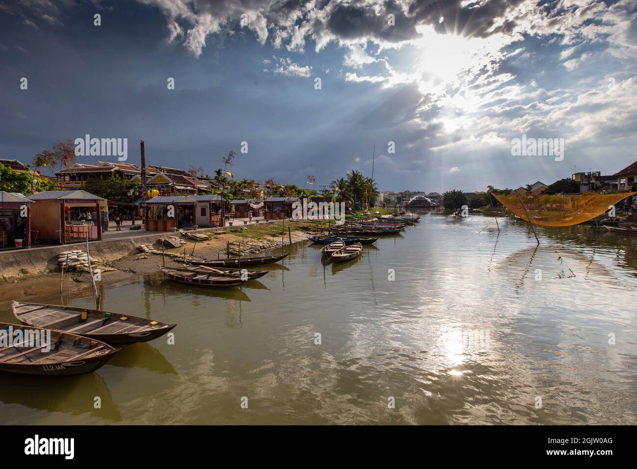 Vue sur le canal de Hoi an, Vietnam Banque D'Images