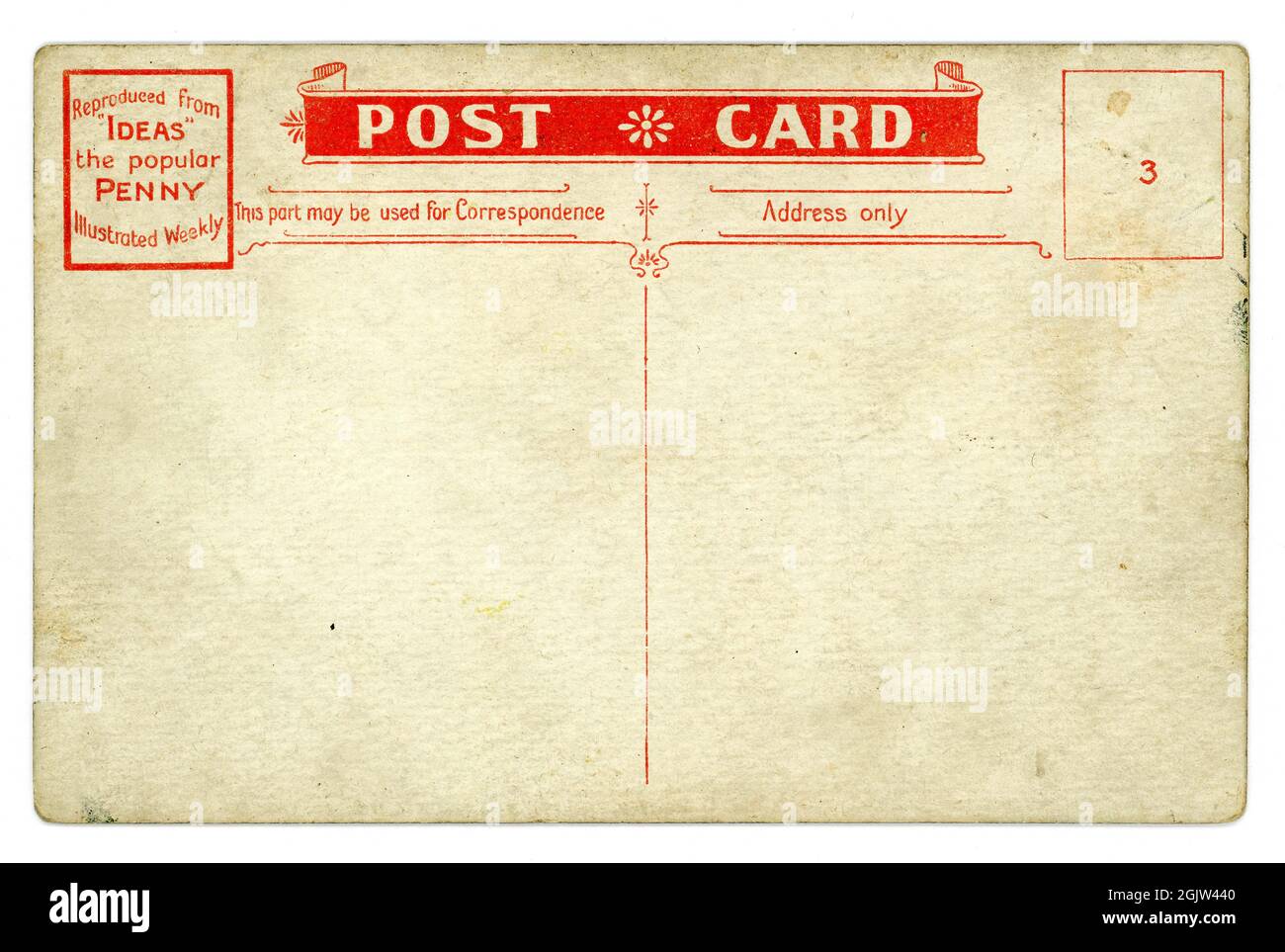 Inverse de la carte postale originale de bande dessinée du début des années 1900 de 1908, Royaume-Uni Banque D'Images