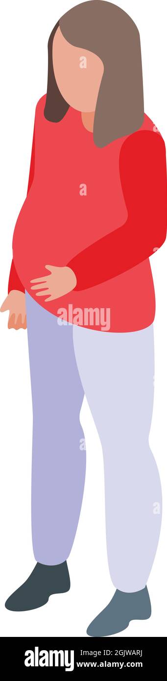 Femme Enceinte Icone Vecteur Isometrique Ventre De Bebe Grossesse De Maman Image Vectorielle Stock Alamy