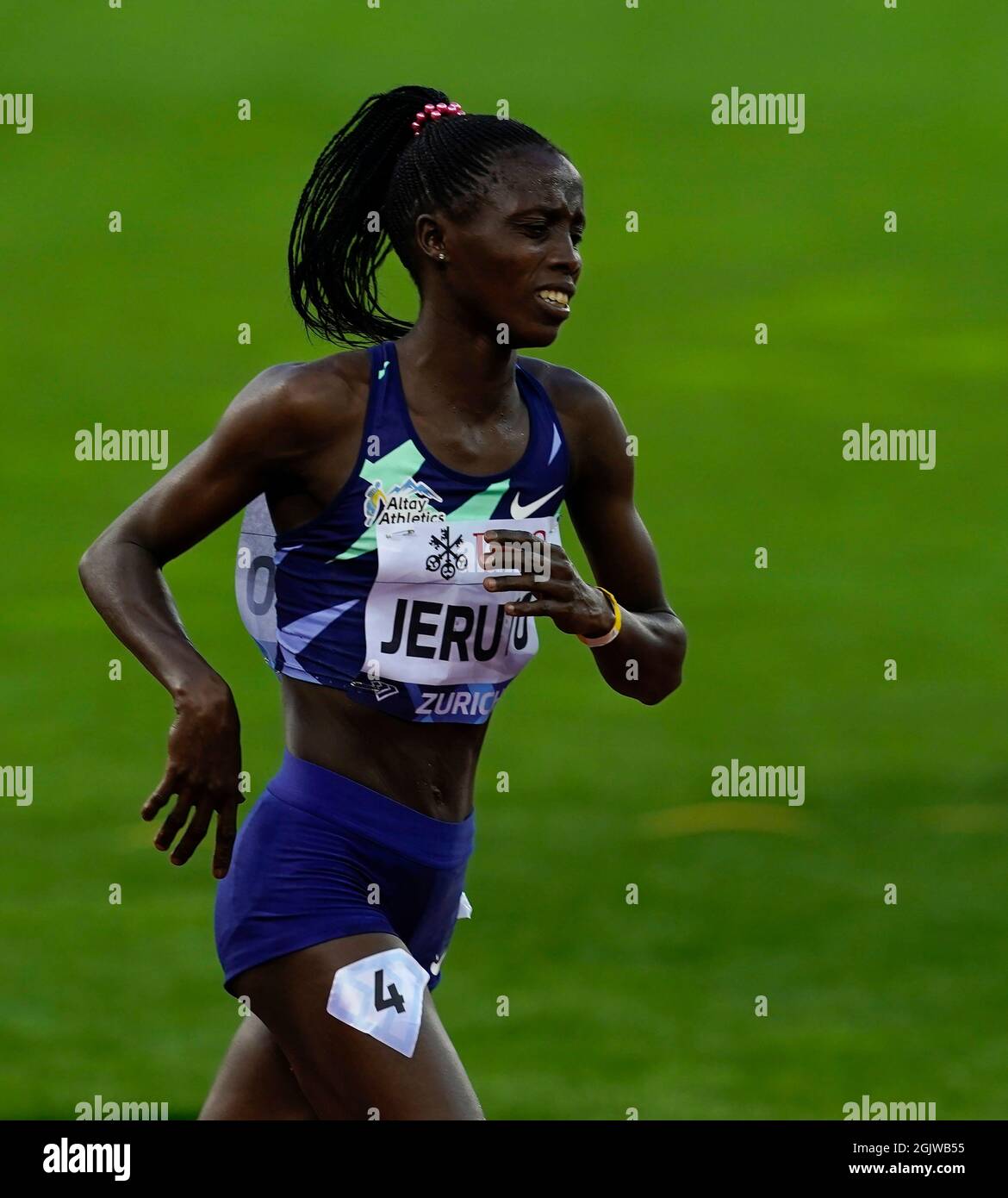 Zurich, le 09 septembre 2021 le vainqueur de Steeple Chase de 3000m Norah Jeruto (KEN) vu en action pendant la ligue de diamants Wanda au stade Litzigrund Zurich Switze Banque D'Images