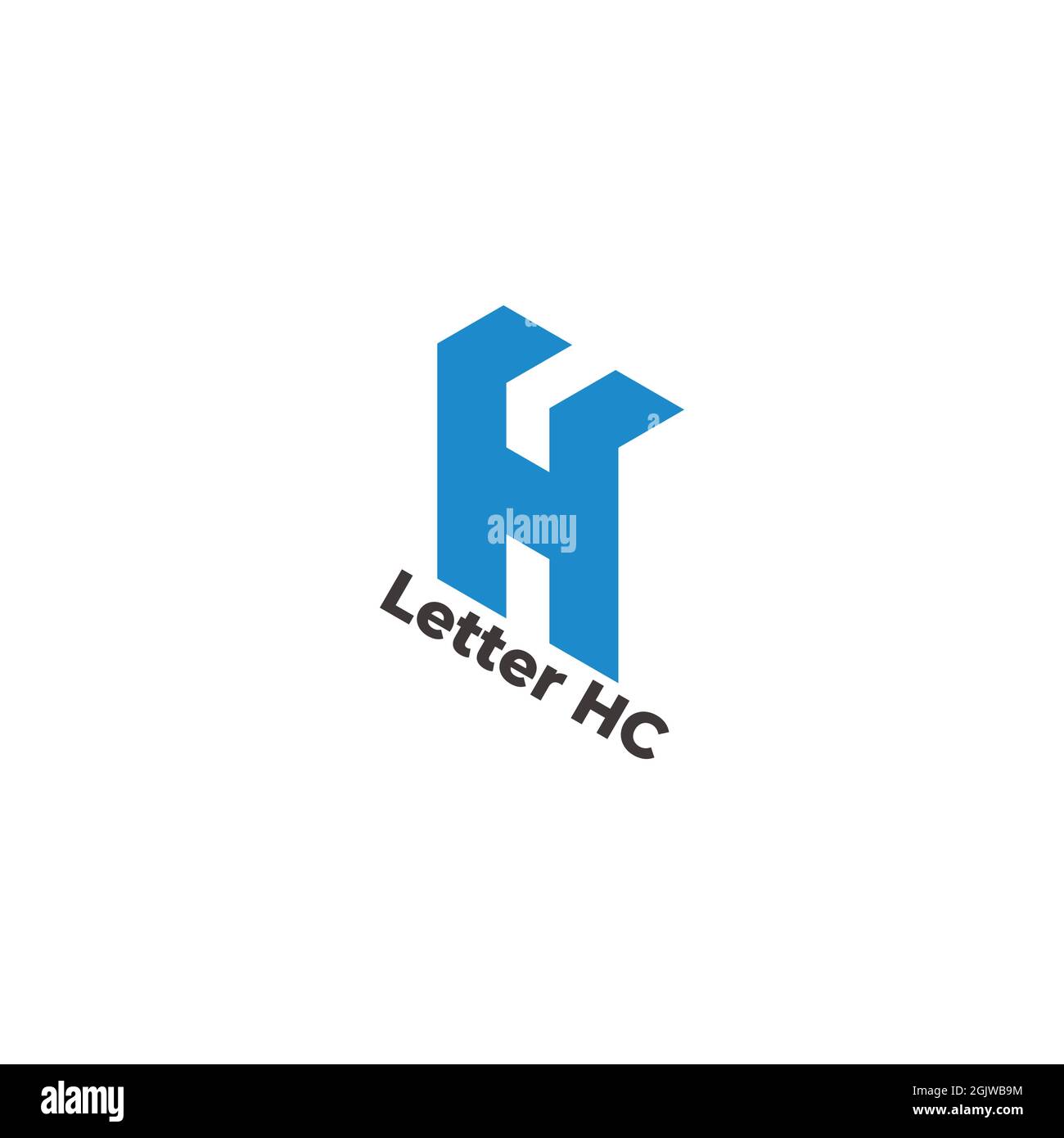 Hc Simpole lettre hc simple 3d plat géométrique logo vecteur Image Vectorielle ...