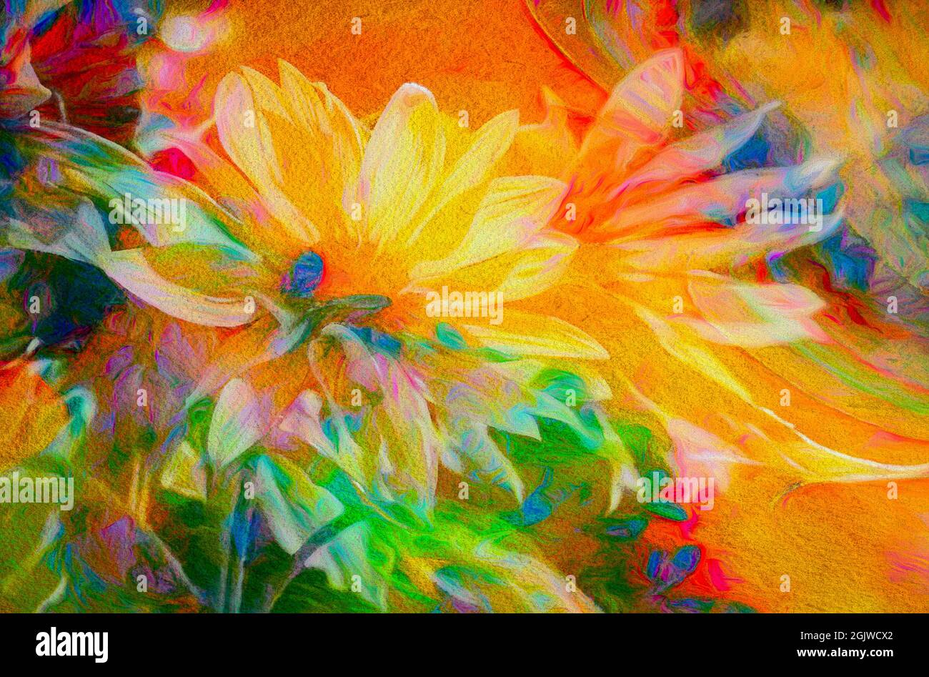 ART CONTEMPORAIN: Design floral Banque D'Images
