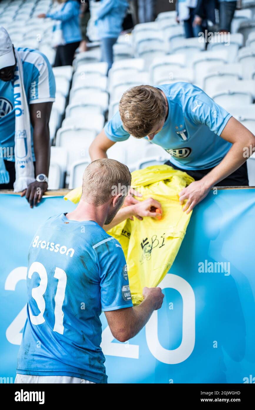 Malmoe, Suède. 11 septembre 2021. Franz Brorsson (31) de Malmoe FF vu après le match Allsvenskan entre Malmoe FF et IFK Norrkoping à Eleda Stadion à Malmoe. (Crédit photo : Gonzales photo/Alamy Live News Banque D'Images