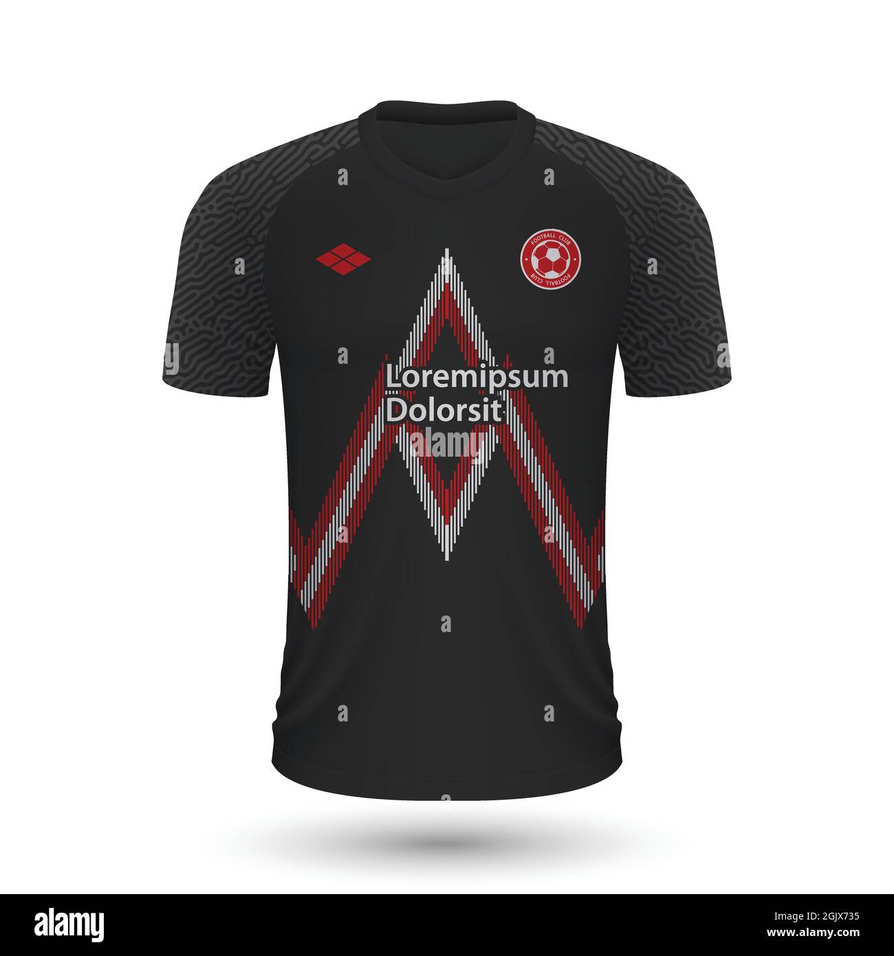 Maillot de football réaliste Midtjylland 2022, modèle en jersey pour tenue de football. Illustration vectorielle Illustration de Vecteur