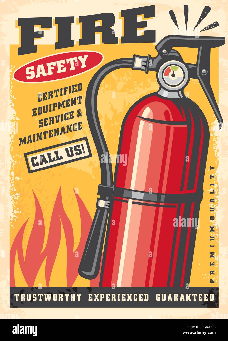 Affiche R tro Sur L quipement De S curit Incendie Illustration De L Affiche R tro Sur L quipement De S curit Incendie Illustration De L