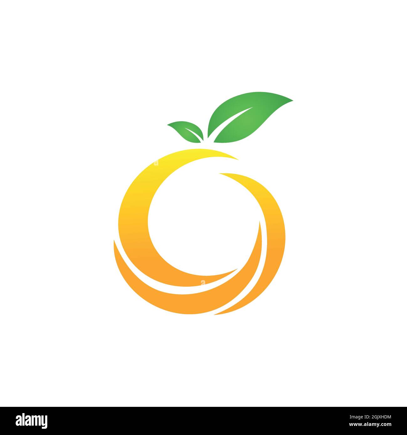 Abstrait lettre O orange logo icône plat vecteur concept graphique simple design élégant Illustration de Vecteur