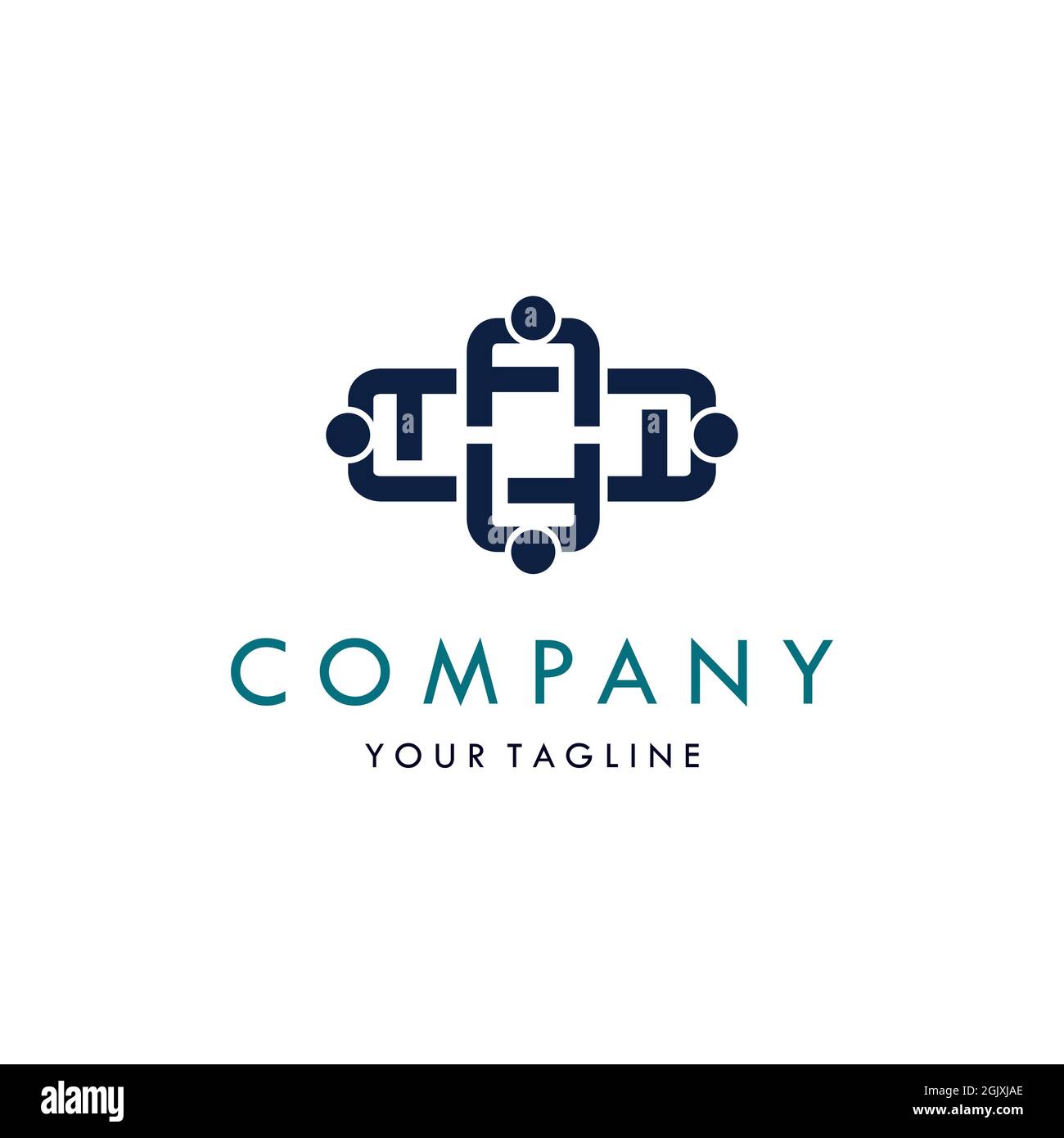 abstrait équipe travail logo icône plat vecteur concept graphique simple design élégant Illustration de Vecteur