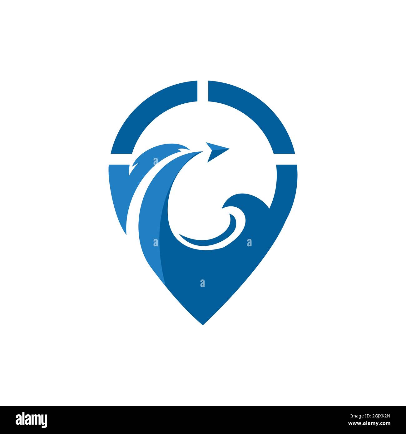 abstrait vagues beach pin emplacement logo icône vecteur plat concept graphique simple design élégant Illustration de Vecteur