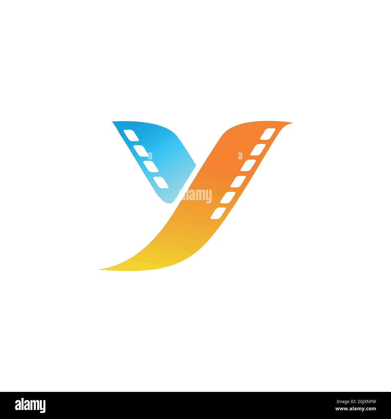 Lettre y abstrait oiseau mouche film logo icône vecteur plat concept graphique simple design élégant Illustration de Vecteur