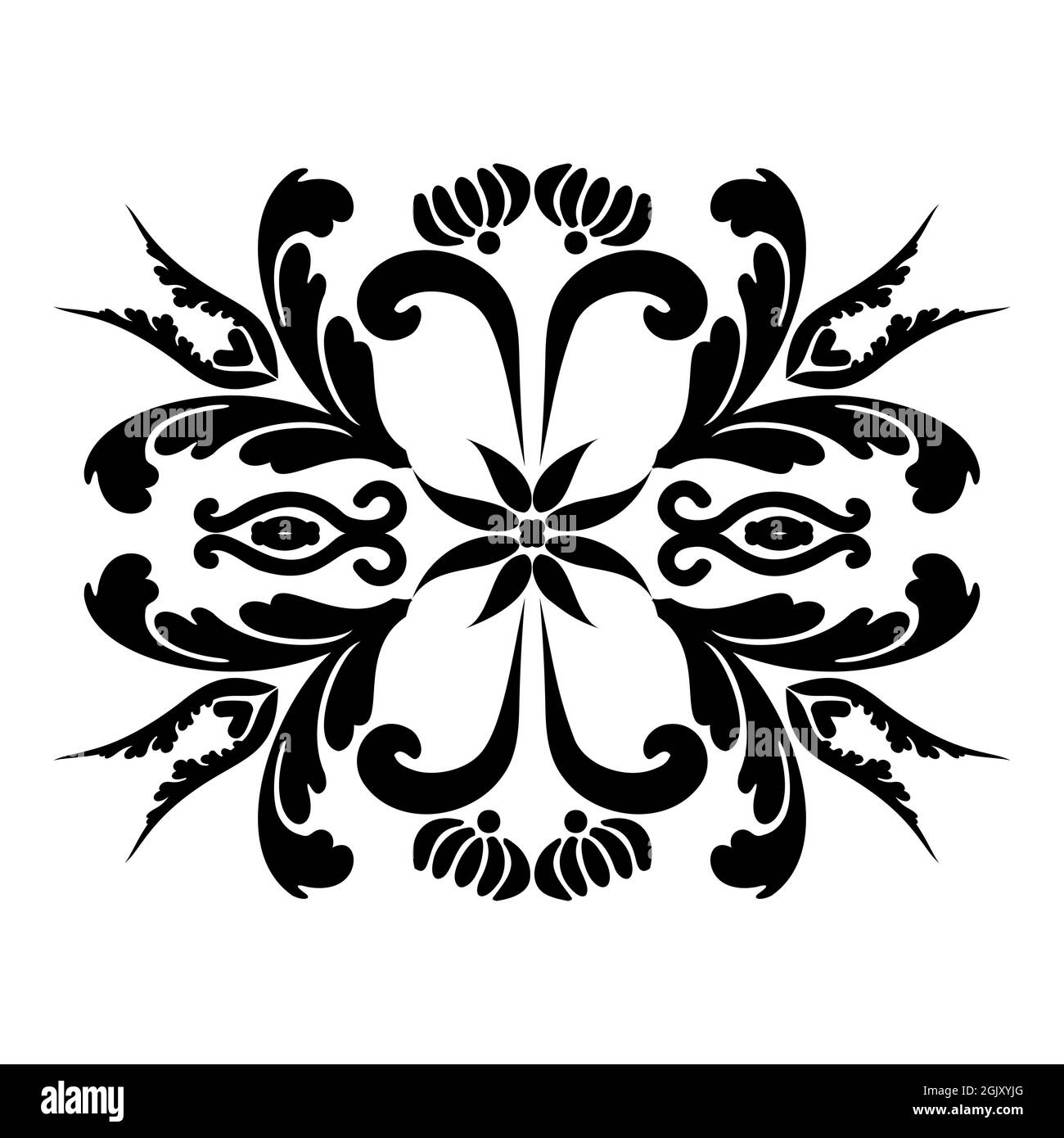 Motif de mehndi.pochoirs de peinture à fleurs réutilisables. Pour la conception de mur, menus, invitations de mariage ou étiquettes, pour la découpe au laser, marqueterie. Numérique Illustration de Vecteur