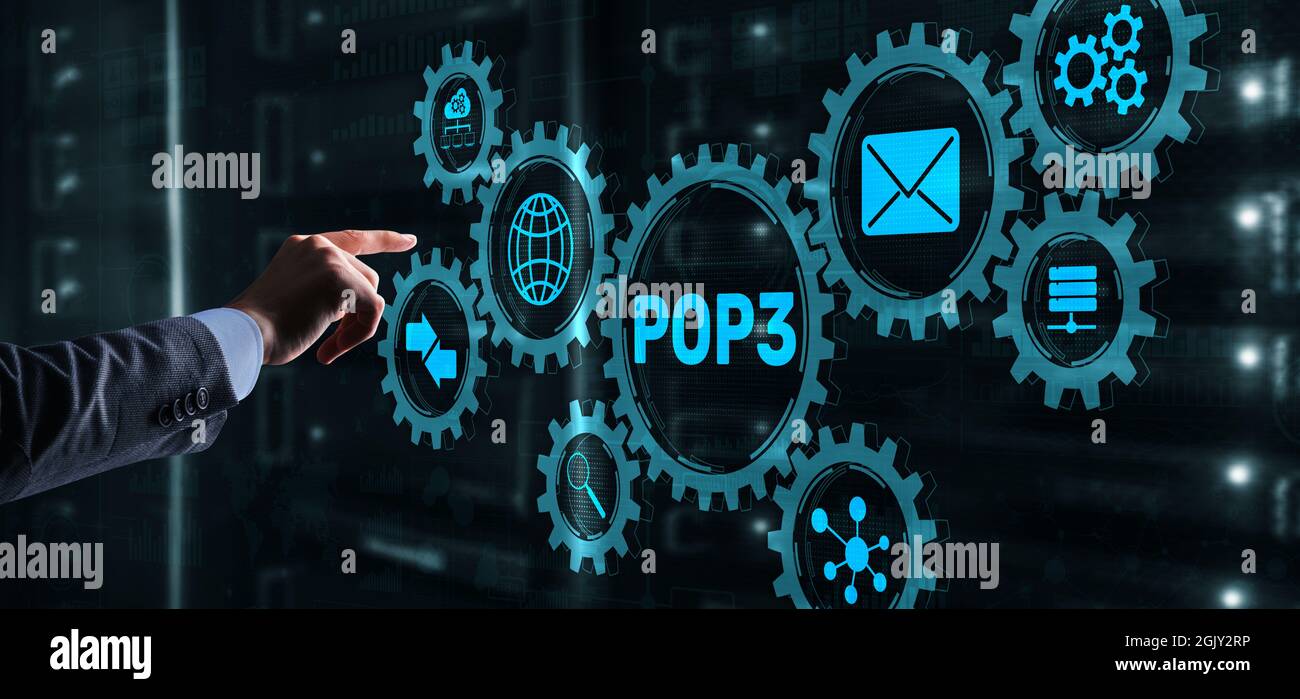 POP3. Protocole Post Office version 3. Protocole Internet standard. Banque D'Images
