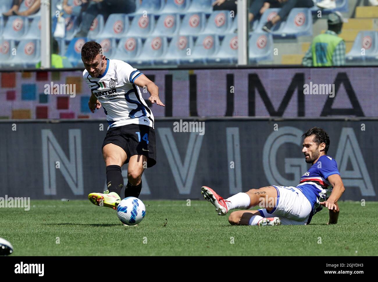 Stade G.Ferraris, Gênes, Italie. 12 septembre 2021. Serie A football, Sampdoria versus Inter Milan; Ivan Persique d'Inter Credit: Action plus Sports/Alay Live News Banque D'Images