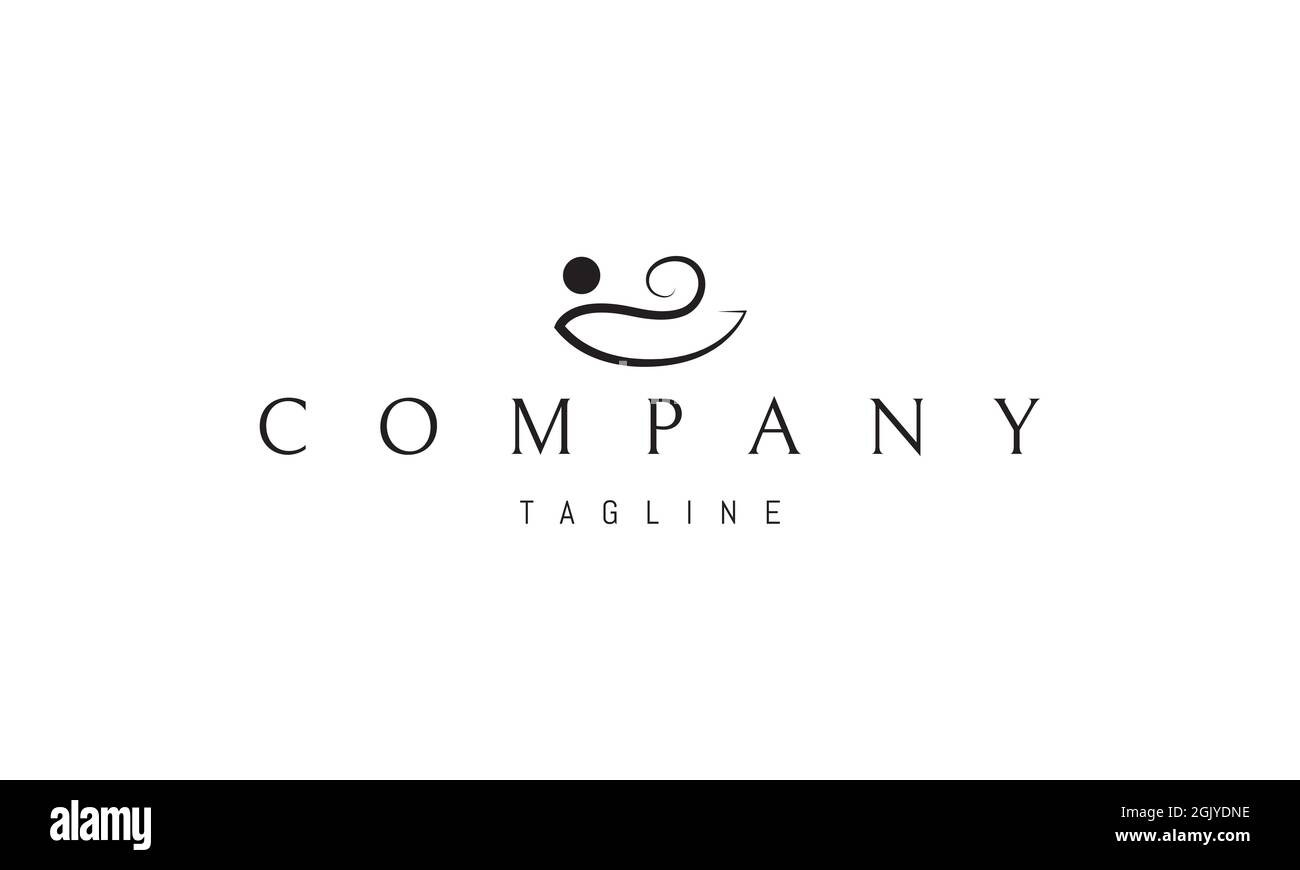 Logo vectoriel sur lequel une image abstraite d'une personne allongée dans un bain confortable. Illustration de Vecteur